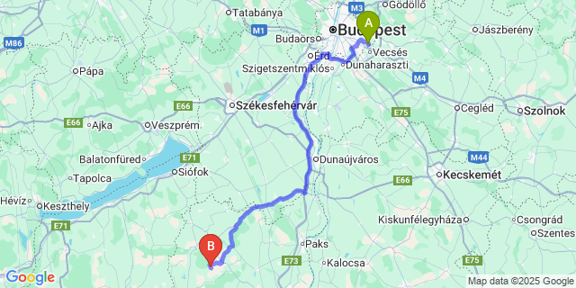 Map: Budapest Airport (BUD), Ferihegy, Liszt Ferenc to Gyulaj