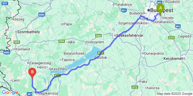 Map: Budapest Airport (BUD), Ferihegy, Liszt Ferenc to Hahót