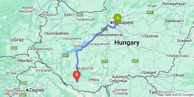 Map: Budapest Airport (BUD), Ferihegy, Liszt Ferenc to Hobol
