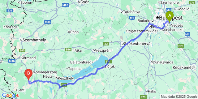 Map: Budapest Airport (BUD), Ferihegy, Liszt Ferenc to Iborfia