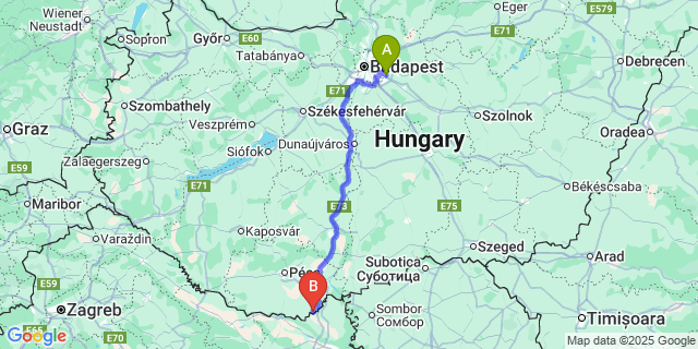 Map: Budapest Airport (BUD), Ferihegy, Liszt Ferenc to Illocska