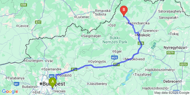 Map: Budapest Airport (BUD), Ferihegy, Liszt Ferenc to Jákfalva