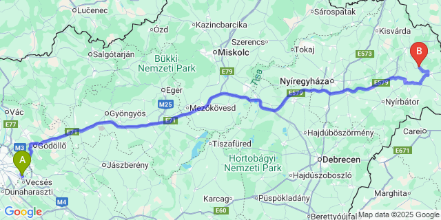 Map: Budapest Airport (BUD), Ferihegy, Liszt Ferenc to Kérsemjén