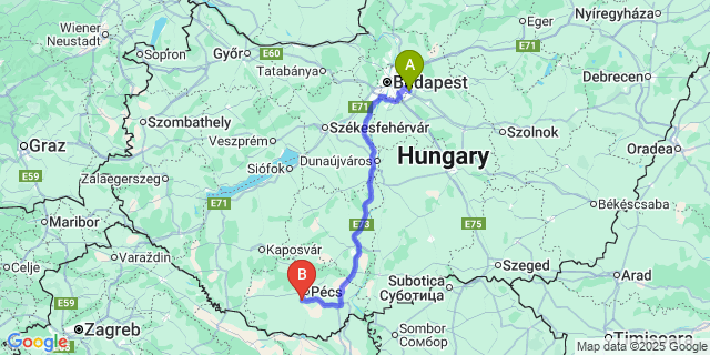 Map: Budapest Airport (BUD), Ferihegy, Liszt Ferenc to Keszü