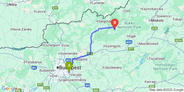 Map: Budapest Airport (BUD), Ferihegy, Liszt Ferenc to Kisfüzes