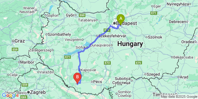 Map: Budapest Airport (BUD), Ferihegy, Liszt Ferenc to Kistamási