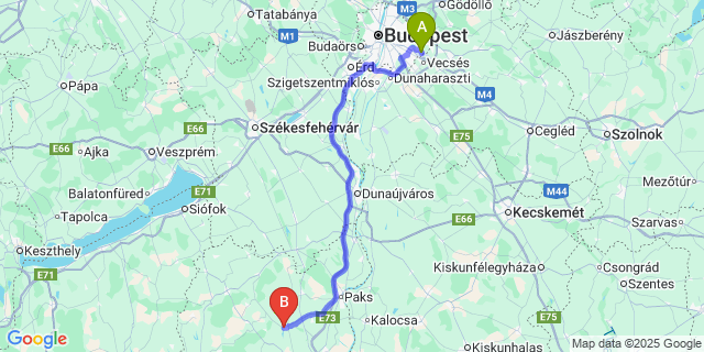 Map: Budapest Airport (BUD), Ferihegy, Liszt Ferenc to Kistormás