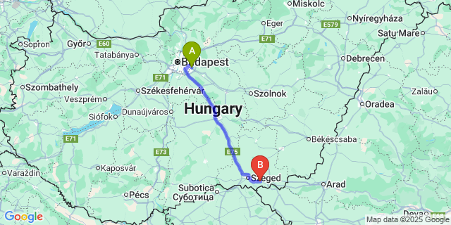 Map: Budapest Airport (BUD), Ferihegy, Liszt Ferenc to Klárafalva