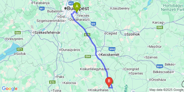 Map: Budapest Airport (BUD), Ferihegy, Liszt Ferenc to Kömpöc