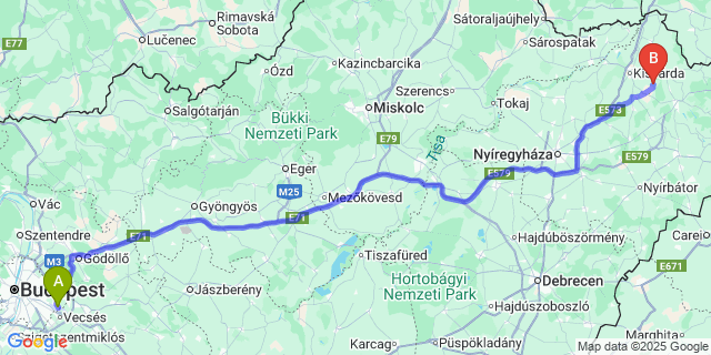 Map: Budapest Airport (BUD), Ferihegy, Liszt Ferenc to Lövőpetri
