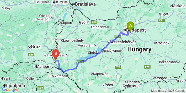 Map: Budapest Airport (BUD), Ferihegy, Liszt Ferenc to Márokföld