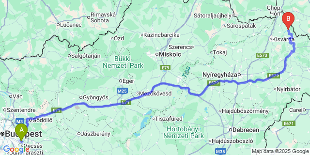 Map: Budapest Airport (BUD), Ferihegy, Liszt Ferenc to Mátyus