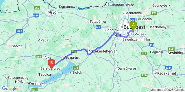 Map: Budapest Airport (BUD), Ferihegy, Liszt Ferenc to Mencshely