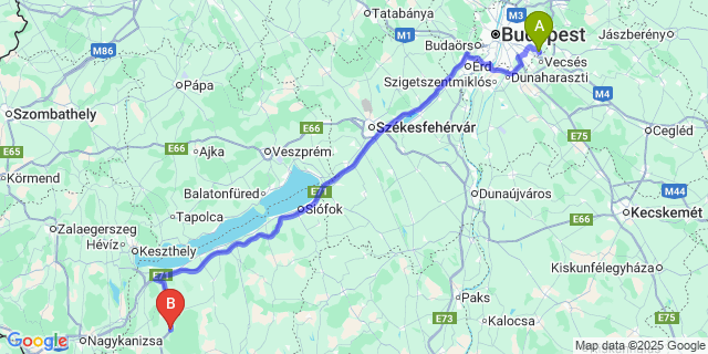 Map: Budapest Airport (BUD), Ferihegy, Liszt Ferenc to Mesztegnyő