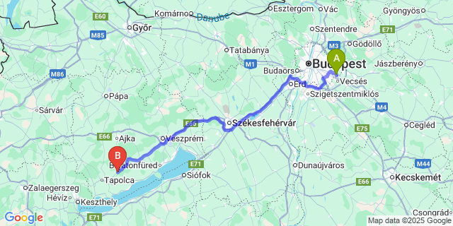 Map: Budapest Airport (BUD), Ferihegy, Liszt Ferenc to Monostorapáti