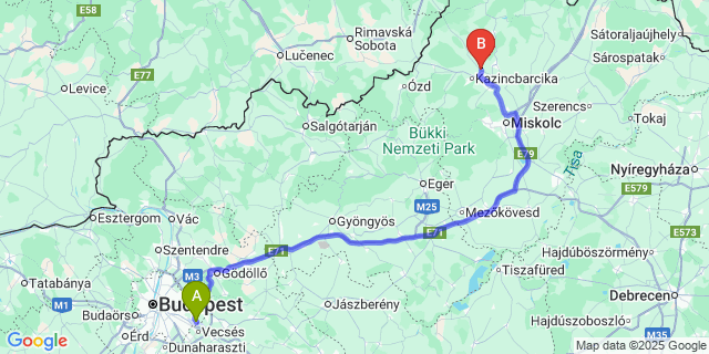 Map: Budapest Airport (BUD), Ferihegy, Liszt Ferenc to Múcsony