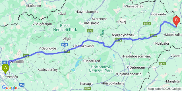Map: Budapest Airport (BUD), Ferihegy, Liszt Ferenc to Nagyar
