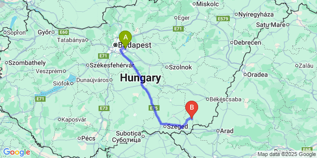 Map: Budapest Airport (BUD), Ferihegy, Liszt Ferenc to Nagyér