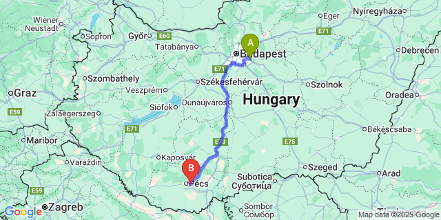 Map: Budapest Airport (BUD), Ferihegy, Liszt Ferenc to Nagykozár