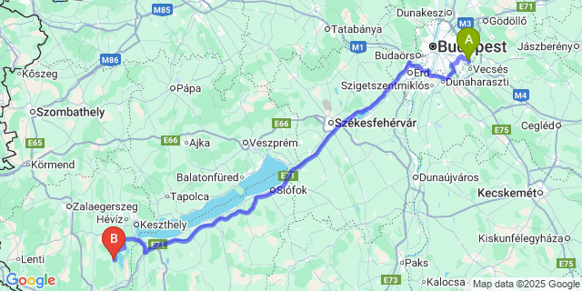 Map: Budapest Airport (BUD), Ferihegy, Liszt Ferenc to Nagyrada
