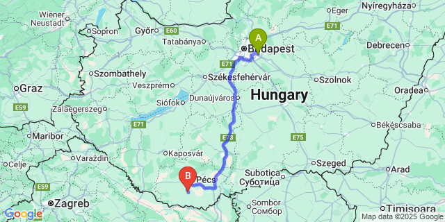 Map: Budapest Airport (BUD), Ferihegy, Liszt Ferenc to Ócsárd