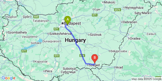 Map: Budapest Airport (BUD), Ferihegy, Liszt Ferenc to Óföldeák