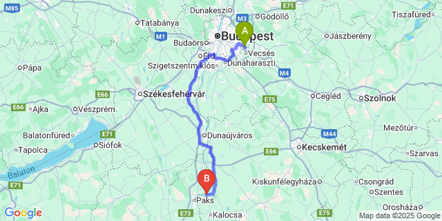 Map: Budapest Airport (BUD), Ferihegy, Liszt Ferenc to Ordas