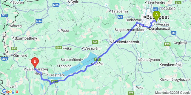 Map: Budapest Airport (BUD), Ferihegy, Liszt Ferenc to Padár