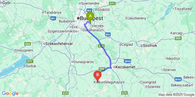 Map: Budapest Airport (BUD), Ferihegy, Liszt Ferenc to Páhi