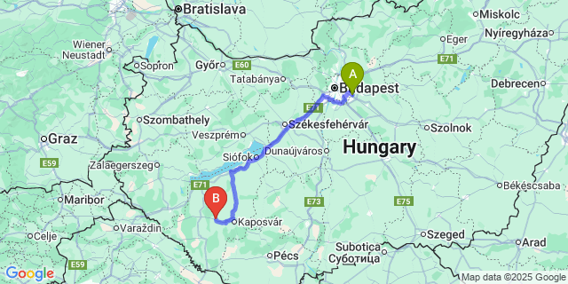 Map: Budapest Airport (BUD), Ferihegy, Liszt Ferenc to Pálmajor