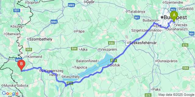 Map: Budapest Airport (BUD), Ferihegy, Liszt Ferenc to Pankasz