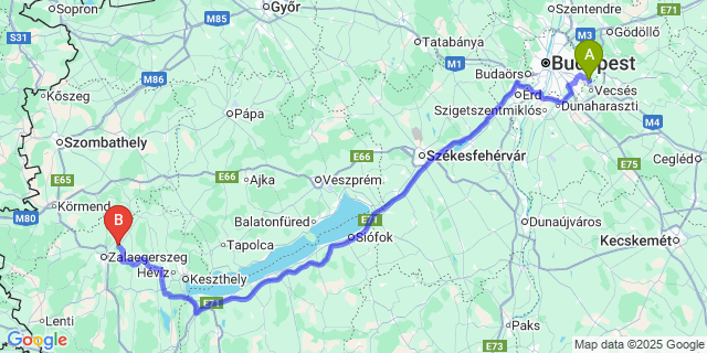 Map: Budapest Airport (BUD), Ferihegy, Liszt Ferenc to Pethőhenye