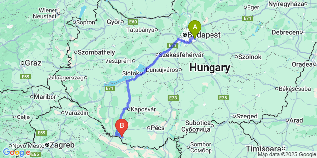 Map: Budapest Airport (BUD), Ferihegy, Liszt Ferenc to Potony