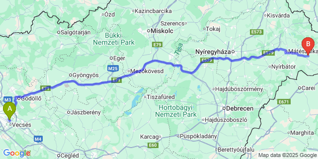 Map: Budapest Airport (BUD), Ferihegy, Liszt Ferenc to Rápolt