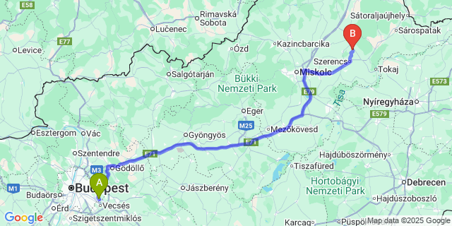 Map: Budapest Airport (BUD), Ferihegy, Liszt Ferenc to Rátka