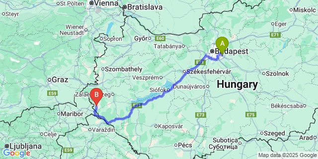 Map: Budapest Airport (BUD), Ferihegy, Liszt Ferenc to Resznek