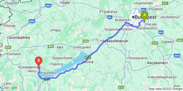 Map: Budapest Airport (BUD), Ferihegy, Liszt Ferenc to Rezi