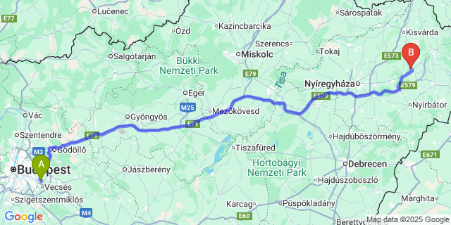 Map: Budapest Airport (BUD), Ferihegy, Liszt Ferenc to Rohod