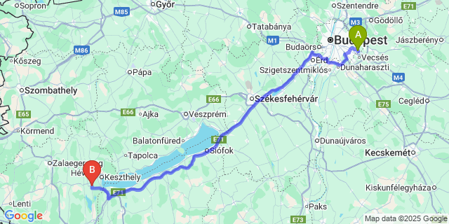 Map: Budapest Airport (BUD), Ferihegy, Liszt Ferenc to Sármellék