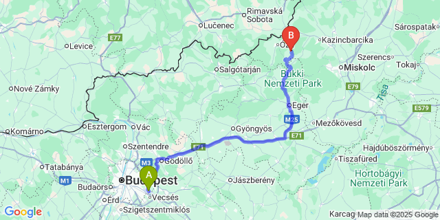 Map: Budapest Airport (BUD), Ferihegy, Liszt Ferenc to Sáta
