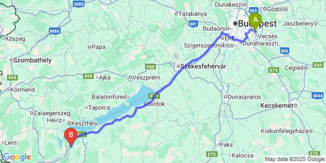 Map: Budapest Airport (BUD), Ferihegy, Liszt Ferenc to Sávoly