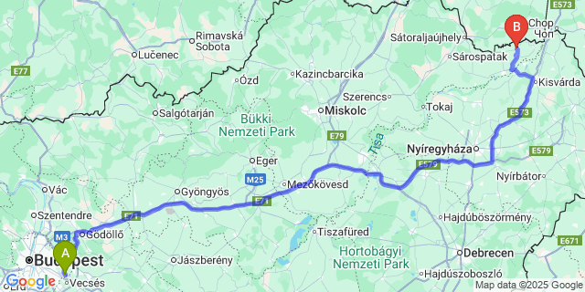 Map: Budapest Airport (BUD), Ferihegy, Liszt Ferenc to Semjén