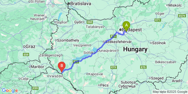 Map: Budapest Airport (BUD), Ferihegy, Liszt Ferenc to Semjénháza