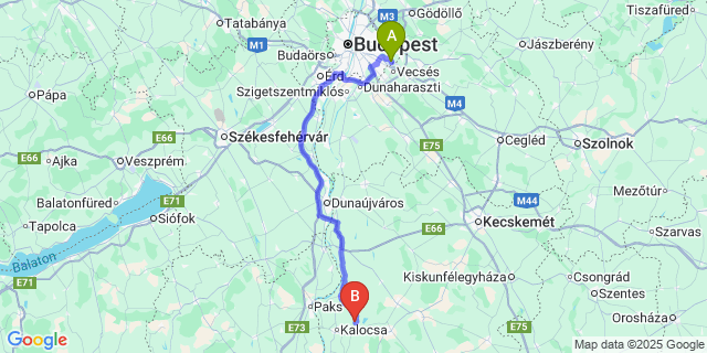 Map: Budapest Airport (BUD), Ferihegy, Liszt Ferenc to Szakmár