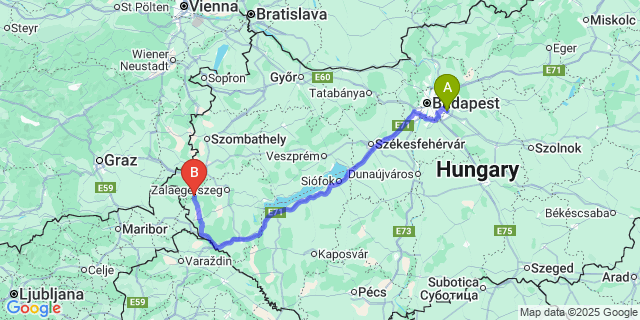 Map: Budapest Airport (BUD), Ferihegy, Liszt Ferenc to Szatta