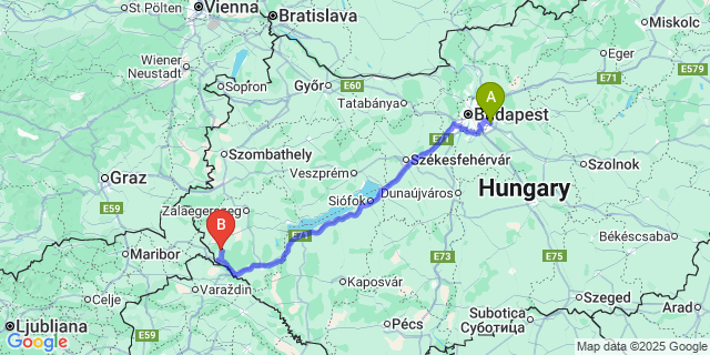 Map: Budapest Airport (BUD), Ferihegy, Liszt Ferenc to Szécsisziget