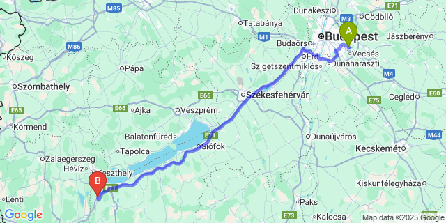 Map: Budapest Airport (BUD), Ferihegy, Liszt Ferenc to Szegerdő