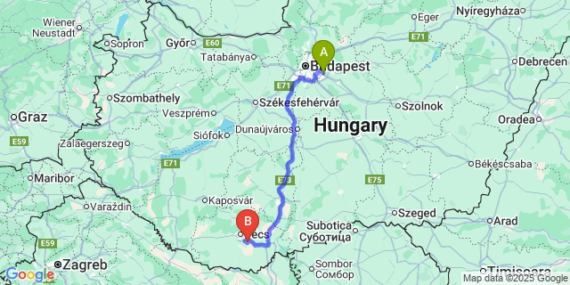 Map: Budapest Airport (BUD), Ferihegy, Liszt Ferenc to Szemely