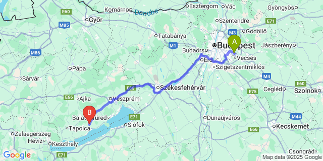Map: Budapest Airport (BUD), Ferihegy, Liszt Ferenc to Szentantalfa