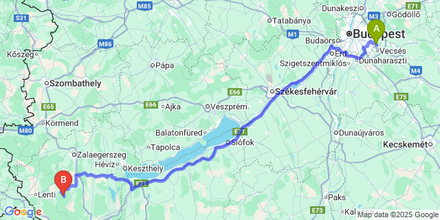 Map: Budapest Airport (BUD), Ferihegy, Liszt Ferenc to Szentpéterfölde